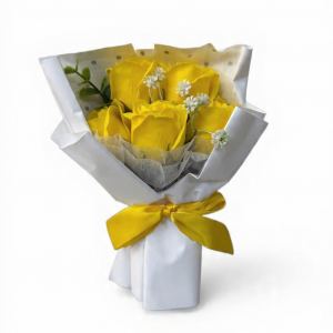 RAMO DE ROSAS AMARILLO 20 CM RF:PARTY ON 1007