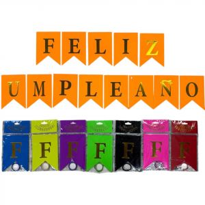 BANDERIN FELIZ CUMPLEAÑOS NEON RF: PARTY ON 1075